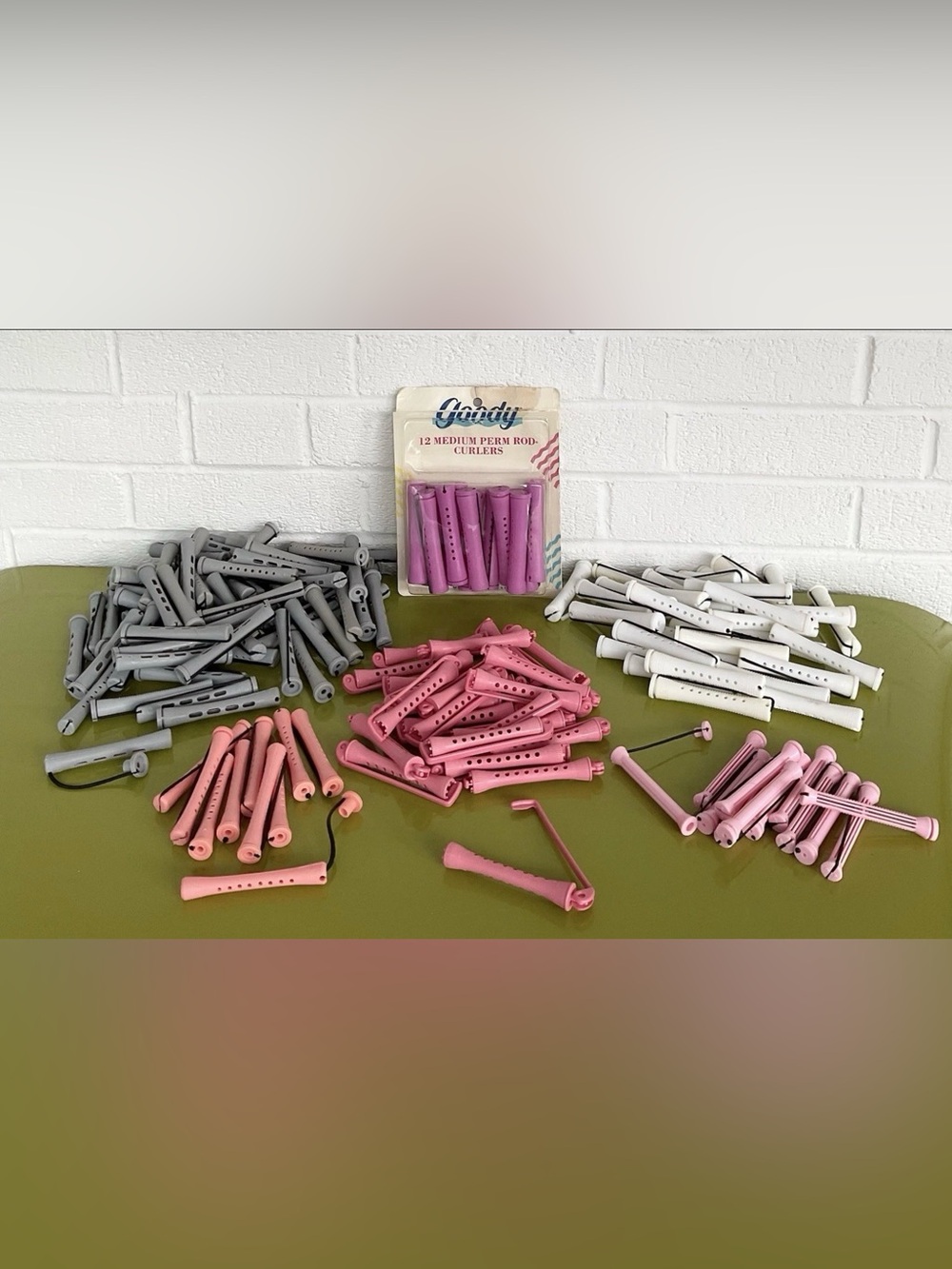 Vintage Perm Rods Curlers Huge Lot 160 Pieces Swing Arm Hair Rollers Curling